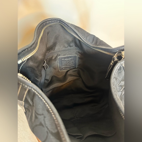 Coach soho hobo signature black larger croissant woven strap nickel hardware - Picture 11 of 12